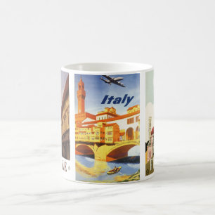 3 verschiedene Vintage Travel Images Florenz Itali Tasse