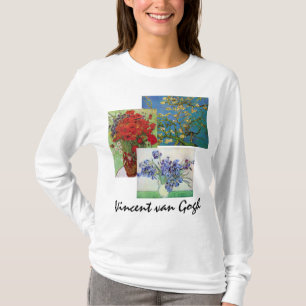 3 verschiedene Vintage-Van-Gogh-Blumen-Kunst T-Shirt