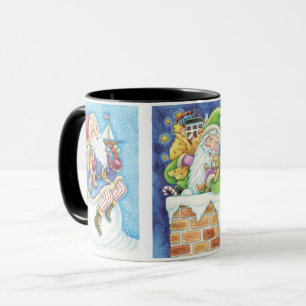 3 verschiedene Weihnachtsmann-Cartoon-Weihnachtsde Tasse