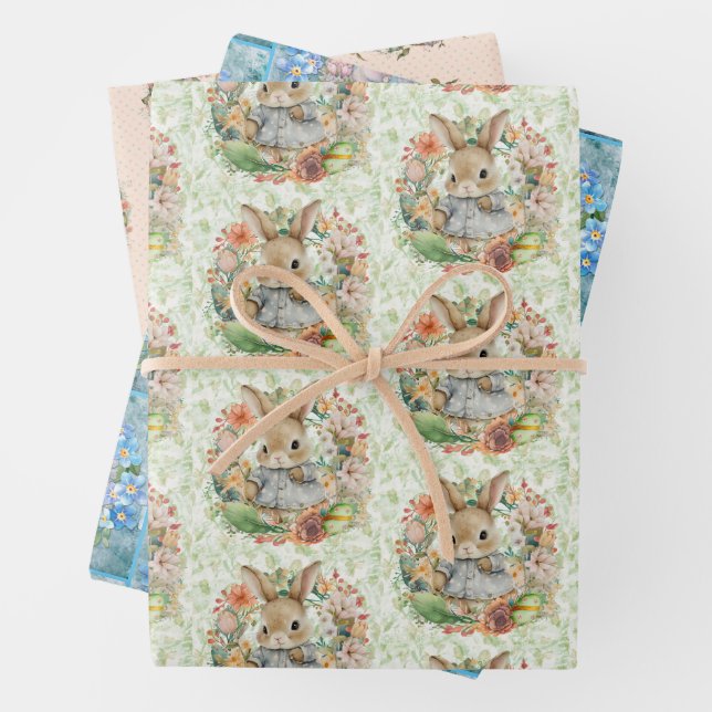 3 Verschiedenes Ostersonniges Frühjahrsgeschenk Geschenkpapier Set (Beispiel)