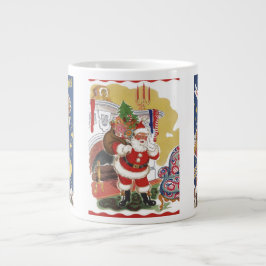 3 Vintage Santas aus Twas Night Before Christmas Jumbo-Tasse