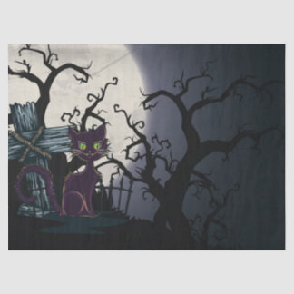 3 Vintager Halloween-Friedhof Seidenpapier