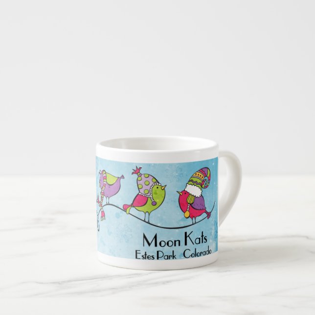 3 Vögel auf einer Niederlassungespresso-Tasse Espressotasse (Vorderseite Rechts)