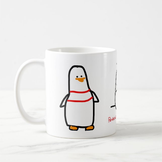3 Vogel-Tasse - Penguins mit Leute-Problemen Tasse (Links)