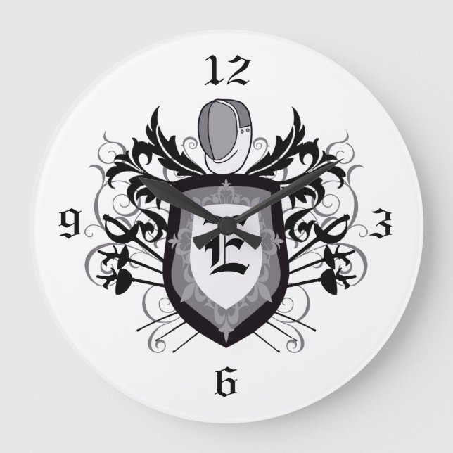 3 Waffen-Wappen-graue fechtende Uhr (Vorderseite)
