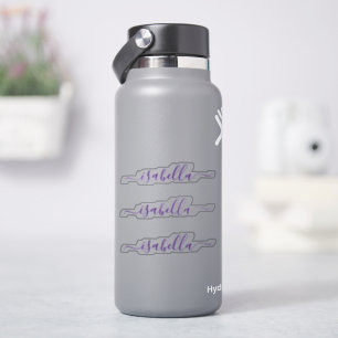 3 Wasserdichte Lila Script Name Wasserflasche Aufkleber