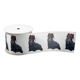 3" Weihnachtsband von Scottish Terrier Satinband