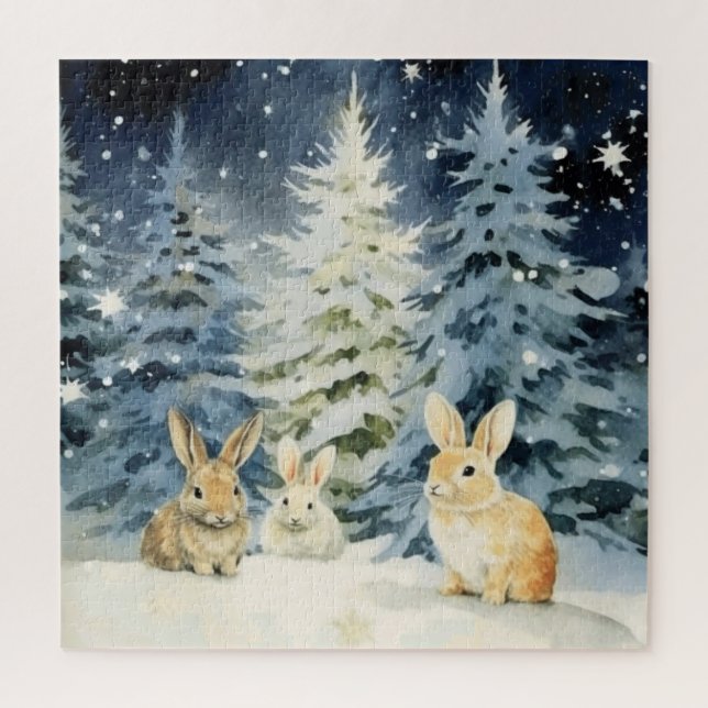 3 Weihnachtsbunnies Puzzle (Vertikal)
