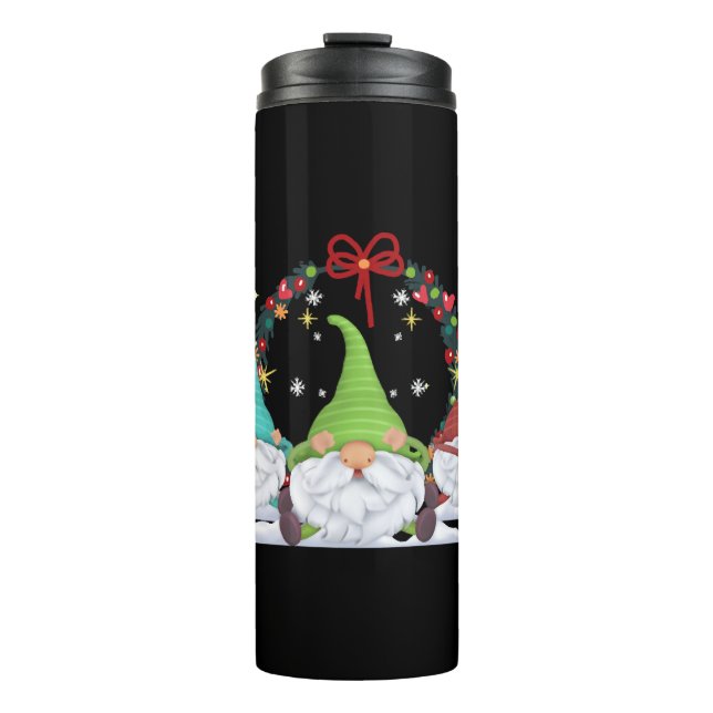 3 Weihnachtsgnomen Thermosbecher (Vorderseite)