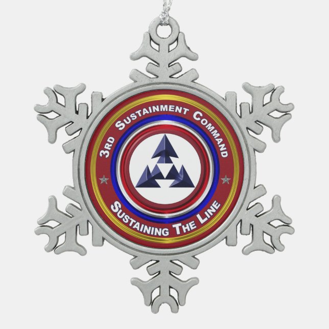 3. Weihnachtsschmuck Schneeflocken Zinn-Ornament (Vorderseite)