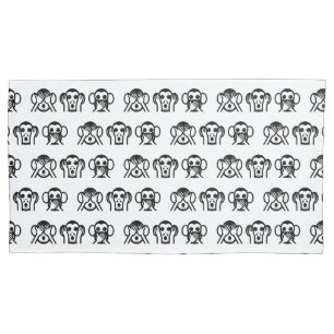 3 Weiße Affen Emoji Kissenbezug