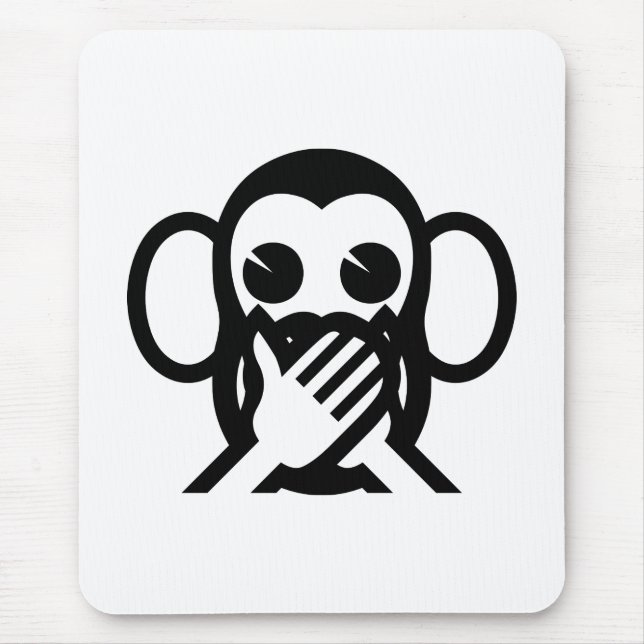 3 Weiße Affen Iwazaru 言 わ ざ sprechen NO Emoji る Mousepad (Vorne)