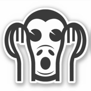 3 Weiße Affen Kikazaru 聞 か る KEIN Böses Emoji höre Aufkleber
