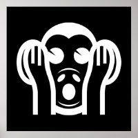 3 Weiße Affen Kikazaru 聞 か る KEIN Böses Emoji höre