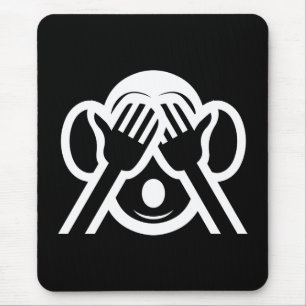 3 Weiße Affen Mizaru 見 ざ Siehe NO Evil Emoji Mousepad