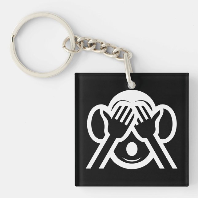 3 Weiße Affen Mizaru 見 ざ Siehe NO Evil Emoji Schlüsselanhänger (Vorderseite)