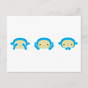 3 Weiße Affen Postkarte
