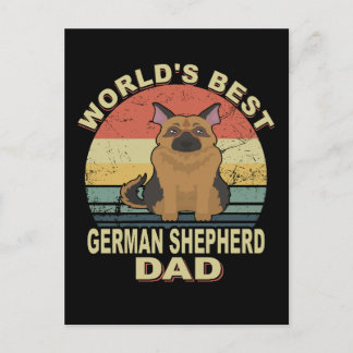 3 Weltbester deutscher Schäferhund-Vater Vintage Postkarte