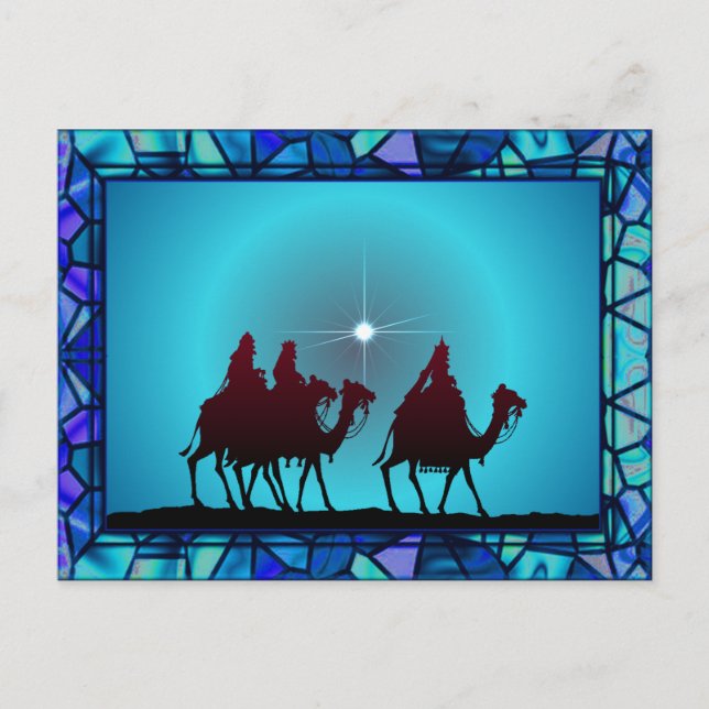 3 WISEMEN, STAR & BORD by SHARON SHARPE Postkarte (Vorderseite)