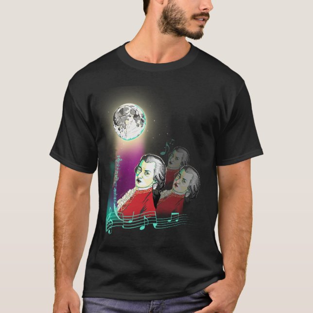 3 Wolfgang Amadeus Mozarts und Mond T-Shirt (Vorderseite)