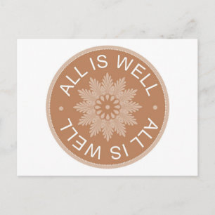 3 Word-Zitate ~All is Well ~Inspiration Postkarte