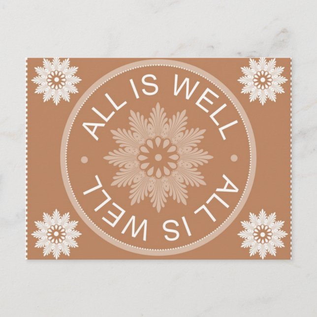 3 Word-Zitate ~All is Well ~Motivierend Postkarte (Vorderseite)
