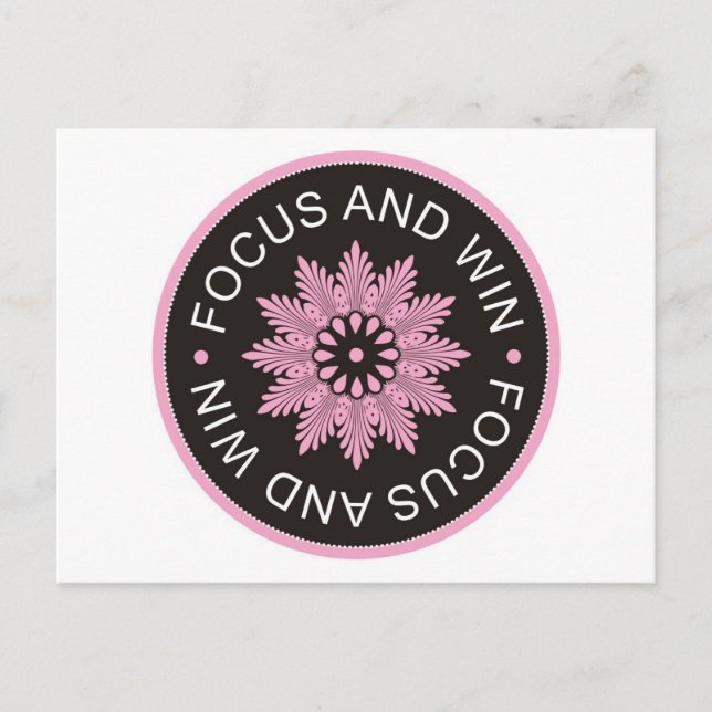 3 Word-Zitate ~Focus und gewinnen ~motivierend Postkarte (Vorderseite)