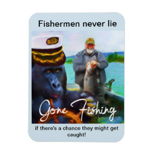 3"x4" Funny Fishermen's Kühlschrank Magnet