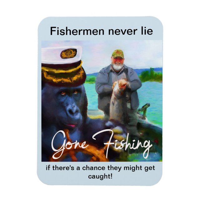 3"x4" Funny Fishermen's Kühlschrank Magnet (Vertikal)