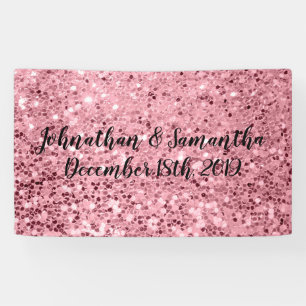 3' x5 personalisierter Fahnen-Rosen-GoldGlitzer Banner
