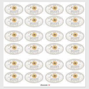 3 x 2" Sonnenblume und Bienenwasserdichtesiegel Aufkleber