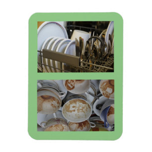 3" x 4" Saubere/dreckige Geschirr Keine Textgeschi Magnet