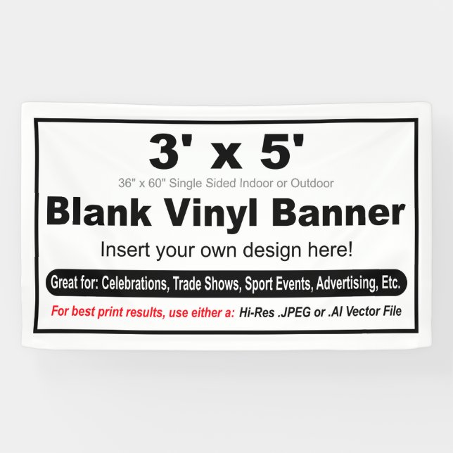 3' x 5' Design Ihres eigenen Banners Banner (Horizontal)