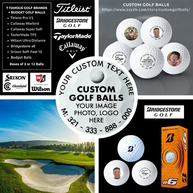 3 x Custom Foto Logo Bridgestone e6 Golfbälle (CUSTOM GOLF BALLS
https://www.zazzle.com/store/customgolfballs/)
