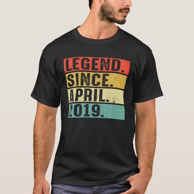 3 Years Old Legend Since April 2019 3Rd Birthday G T-Shirt (Vorderseite)