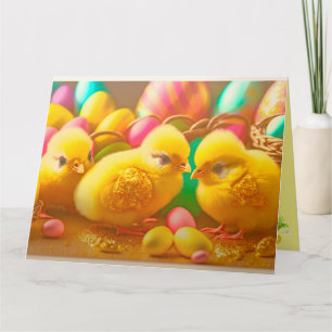 3 Yellow Little Oaster Chicks Collection Karte