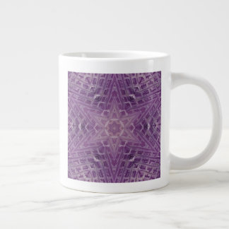 3A Einzigartiger Lila White Star Mandala Jumbo-Tasse
