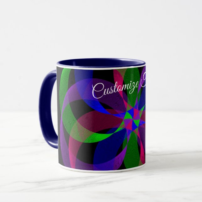 3D 2D Geometric Hybrid Coffee Mug Tasse (Vorderseite Links)