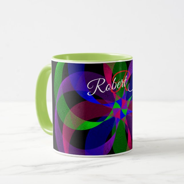 3D 2D Geometric Hybrid Coffee Mug Tasse (Vorderseite Links)