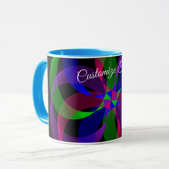 3D 2D Geometric Hybrid Coffee Mug Tasse (Vorderseite Links)