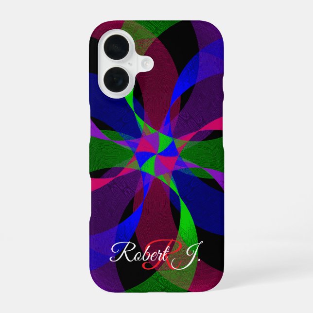 3D 2D Geometric Hybrid iPhone 16 Case Hülle (Rückseite)