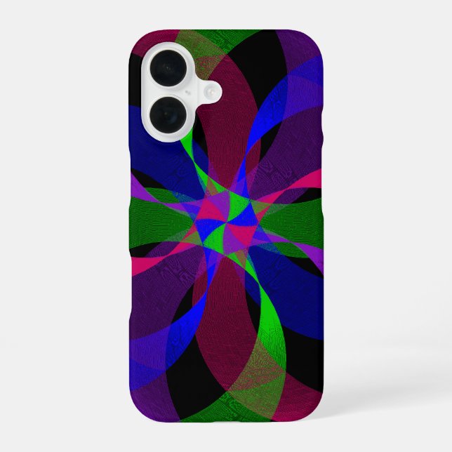 3D 2D Geometric Hybrid iPhone 16 Case iPhone 16 Hülle (Rückseite)