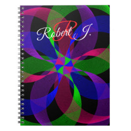 3D 2D Geometric Hybrid Spiral Notebook Notizblock