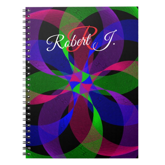 3D 2D Geometric Hybrid Spiral Notebook Notizblock (Vorderseite)