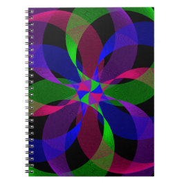 3D 2D Geometric Hybrid Spiral Notebook Notizblock