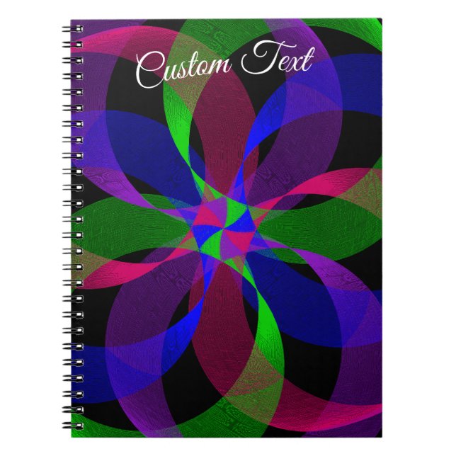 3D 2D Geometric Hybrid Spiral Notebook Notizblock (Vorderseite)