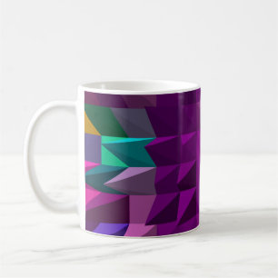 3D-Abbildung oder 3D-Darstellung Mosaikfarben Kaffeetasse