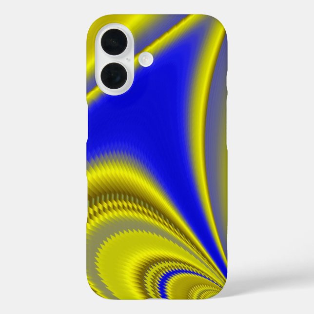 3D Abstrakt in Gelbblau Case-Mate iPhone Hülle (Rückseite)