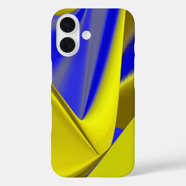 3D Abstrakt in Gelbblau Case-Mate iPhone Hülle (Rückseite)