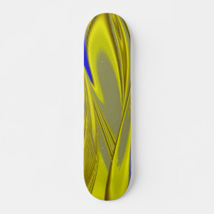 3D Abstrakt in Gelbblau Skateboard